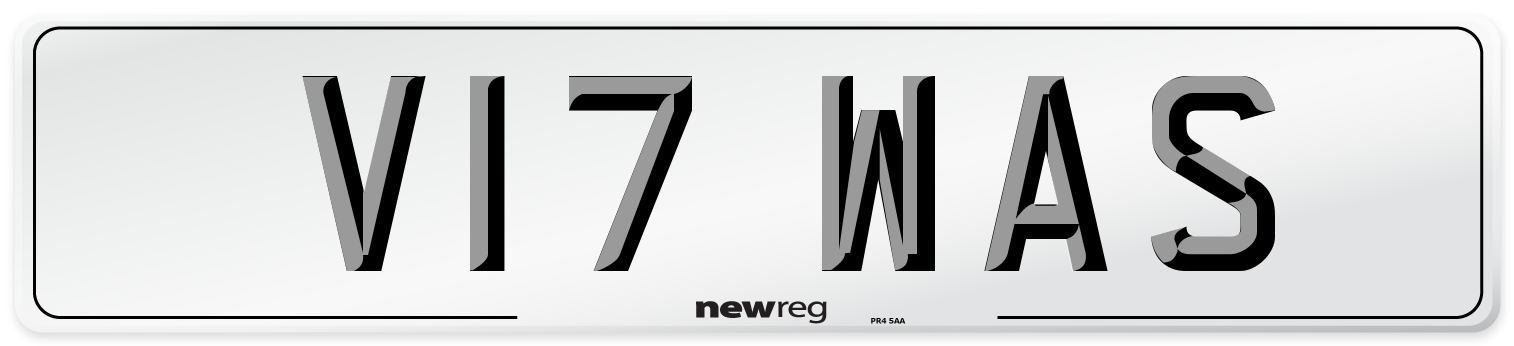 V17 WAS Number Plate from New Reg